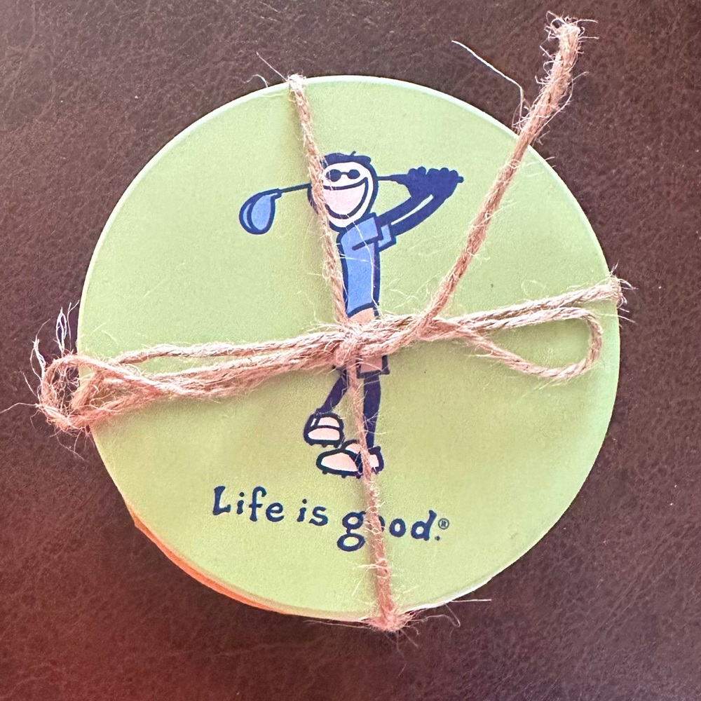 Life is Good Golf Coaster Set